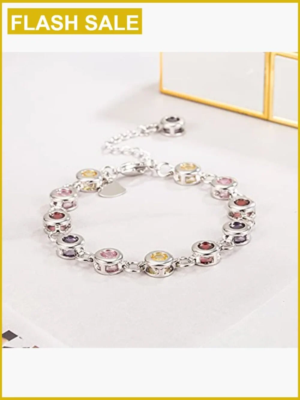 Classic Tennis Bracelet 925 Sterling Silver Cubic Zirconia Crystals Bangle 8